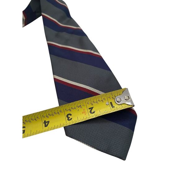Brooks Brothers Tie NEW 100% Silk Blue Silver Gray Diagonal Repp Prep Stripe USA - Picture 4 of 7
